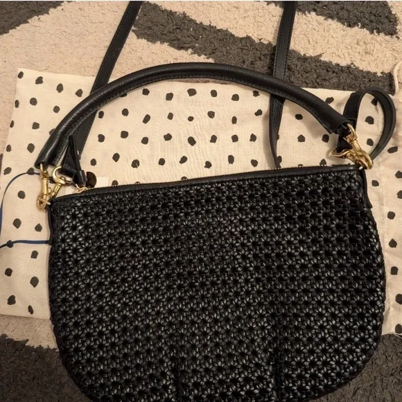 Clare V Petit Moyen Black Rattan Messenger Bag - Picture 6 of 9